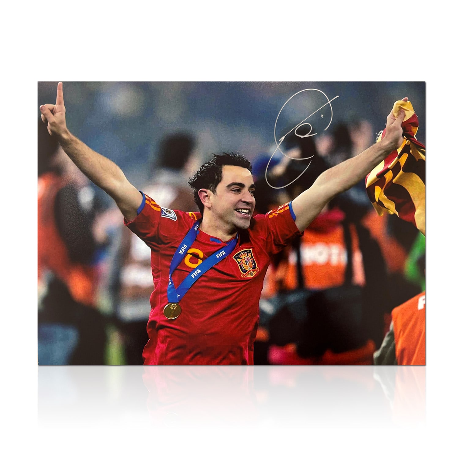Xavi Hernandez Signed Spain Football Photo