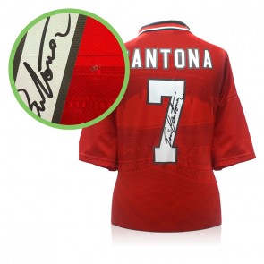 Eric Cantona Signed Original Manchester United 1996 Home Football Shirt. Damaged A