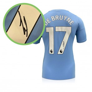Kevin De Bruyne Signed Manchester City 2023-24 Football Shirt. Damaged B