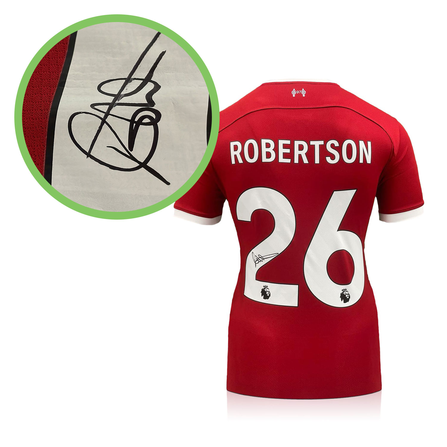 Andy Robertson Signed 2023-24 Liverpool Football Shirt. Damaged C