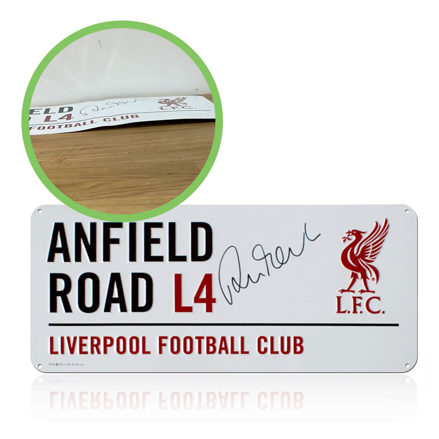 Robbie Fowler Signed Liverpool Street Sign. Damaged B