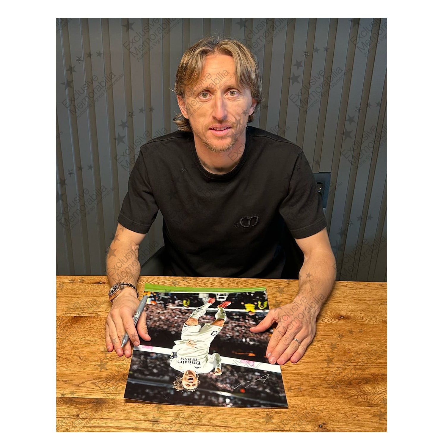 Luka Modric Signed Real Madrid Football Photo: Goal Celebration