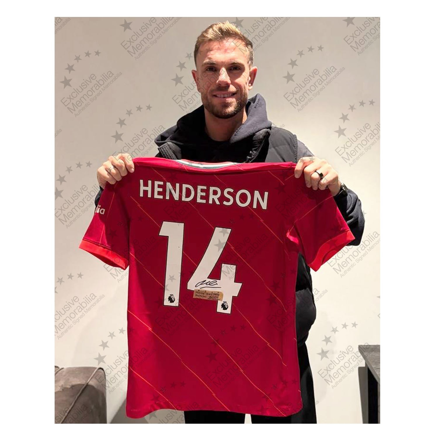 Jordan Henderson Signed Liverpool 2021-22 Football Shirt. Superior Frame