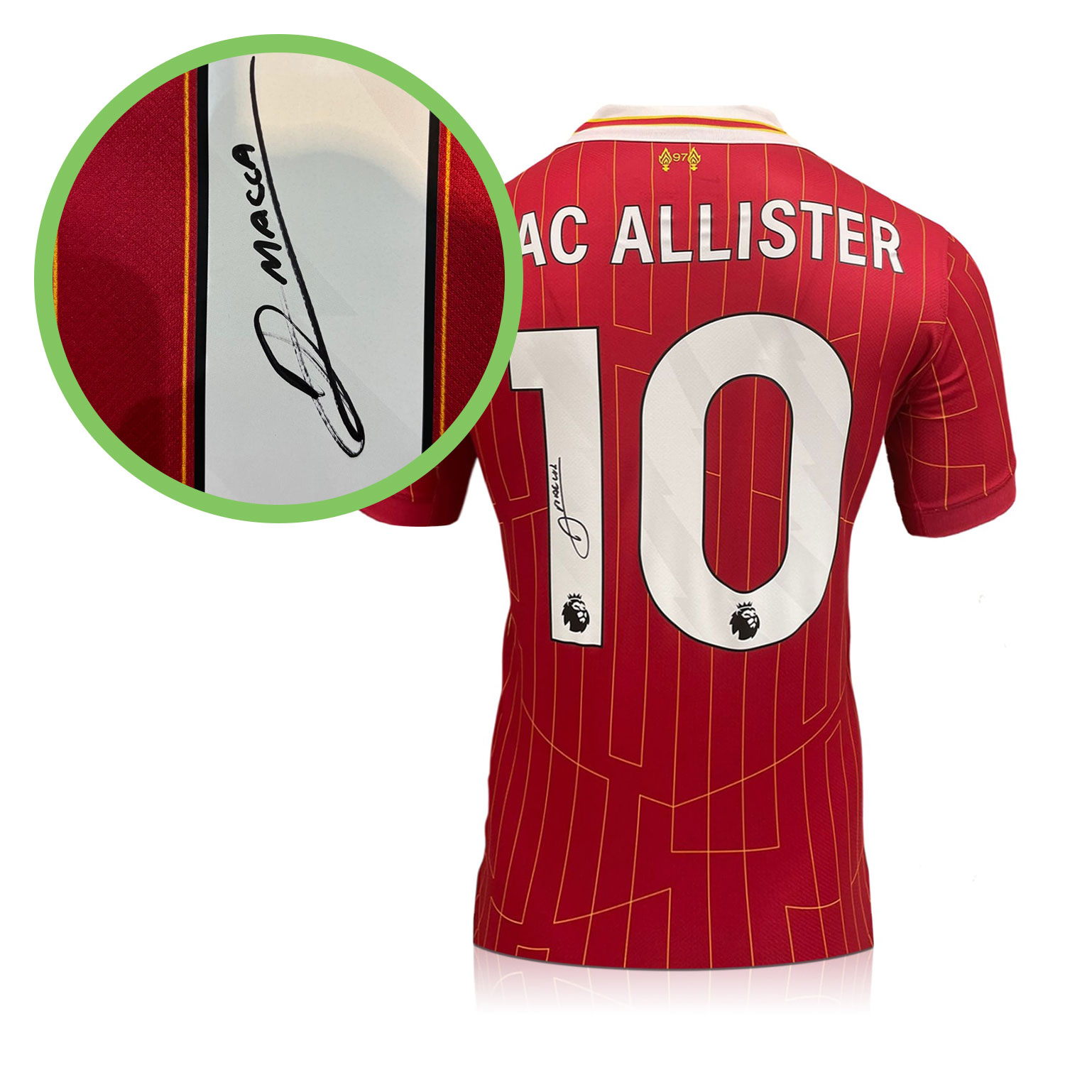 Alexis Mac Allister Signed Liverpool 2024-25 Football Shirt. Damaged B