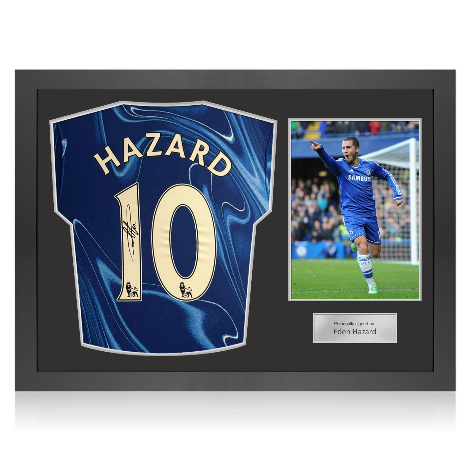 Eden Hazard Signed Chelsea 2024-25 Football Shirt. Icon Frame