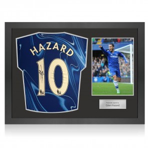 Eden Hazard Signed Chelsea 2024-25 Football Shirt. Icon Frame