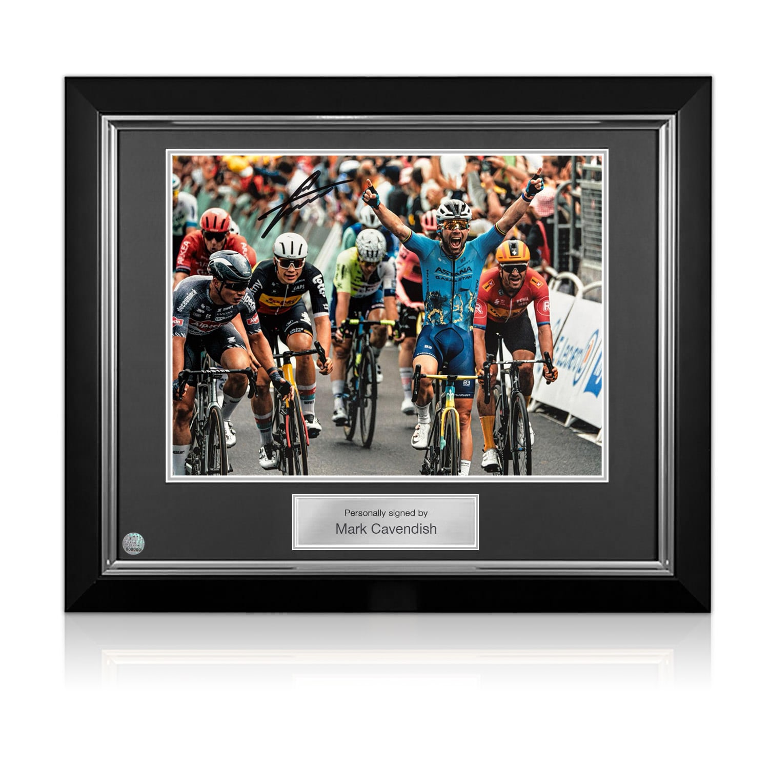 Sir Mark Cavendish Signed Cycling Photo: 35th Stage Win. Deluxe Frame