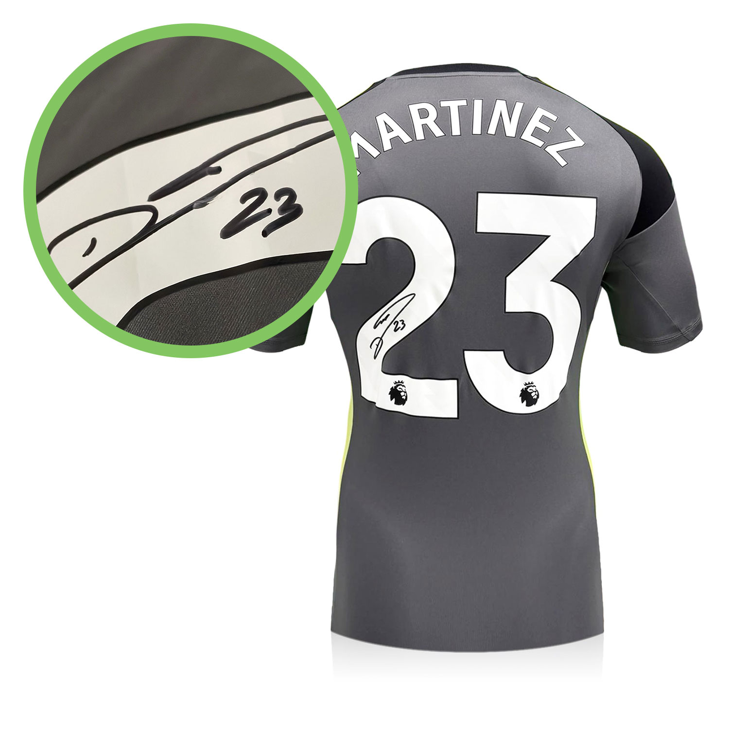Emi Martinez Signed Aston Villa 2025-26 Goalkeeper Football Shirt. Damaged A