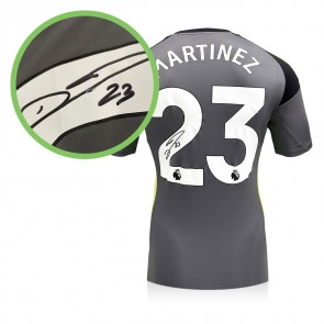 Emi Martinez Signed Aston Villa 2025-26 Goalkeeper Football Shirt. Damaged A