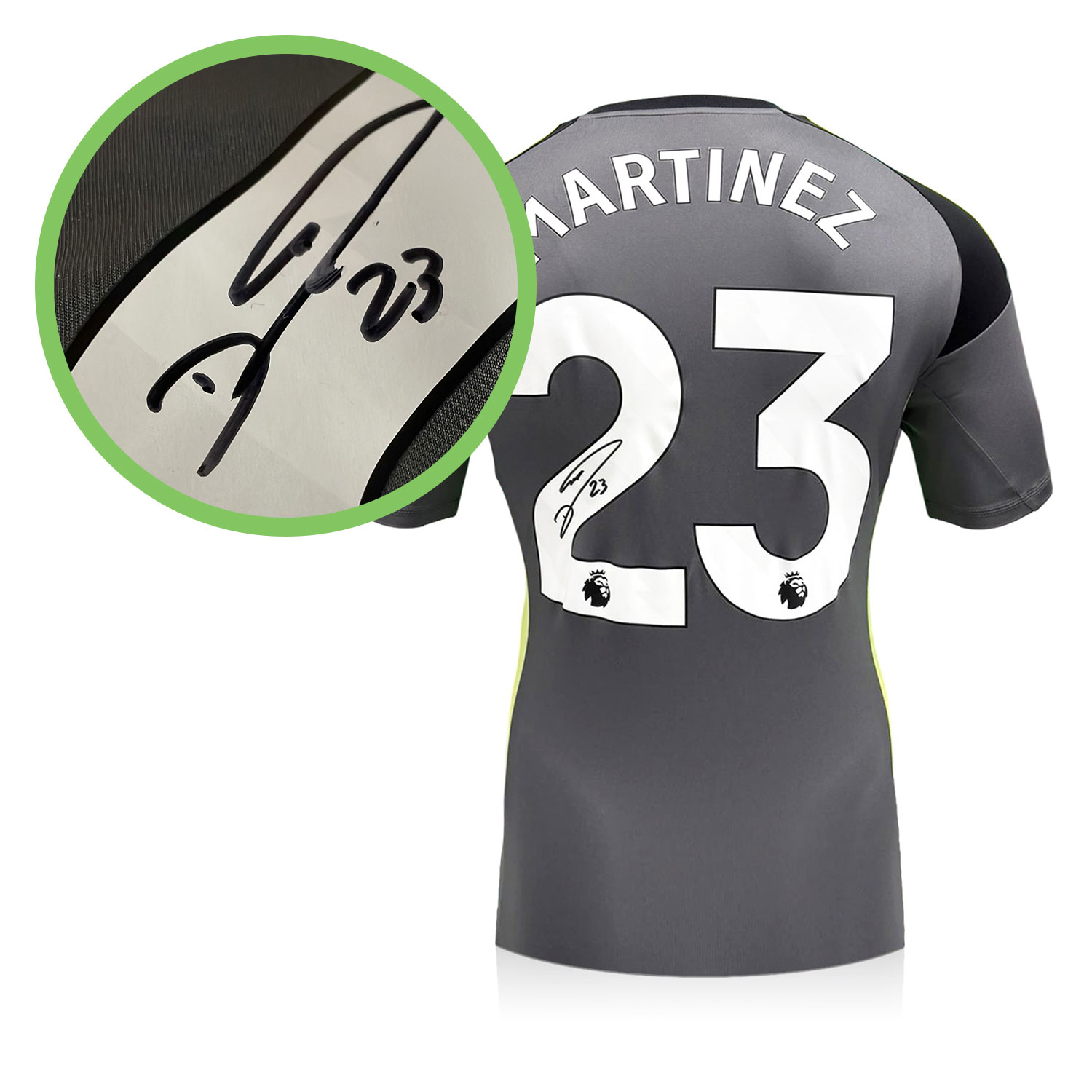 Emi Martinez Signed Aston Villa 2025-26 Goalkeeper Football Shirt. Damaged B