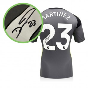 Emi Martinez Signed Aston Villa 2025-26 Goalkeeper Football Shirt. Damaged B
