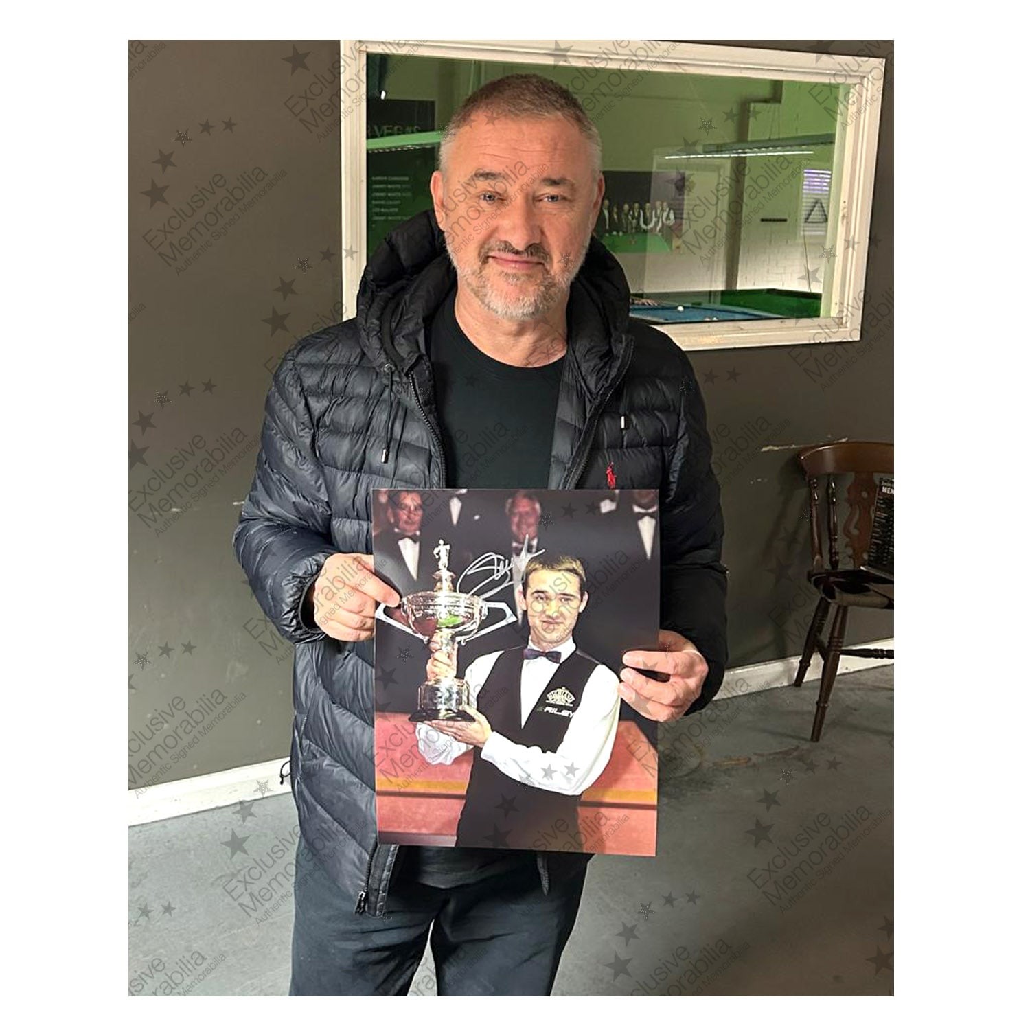 Stephen Hendry Signed Photo: World Champion. Deluxe Frame Silver