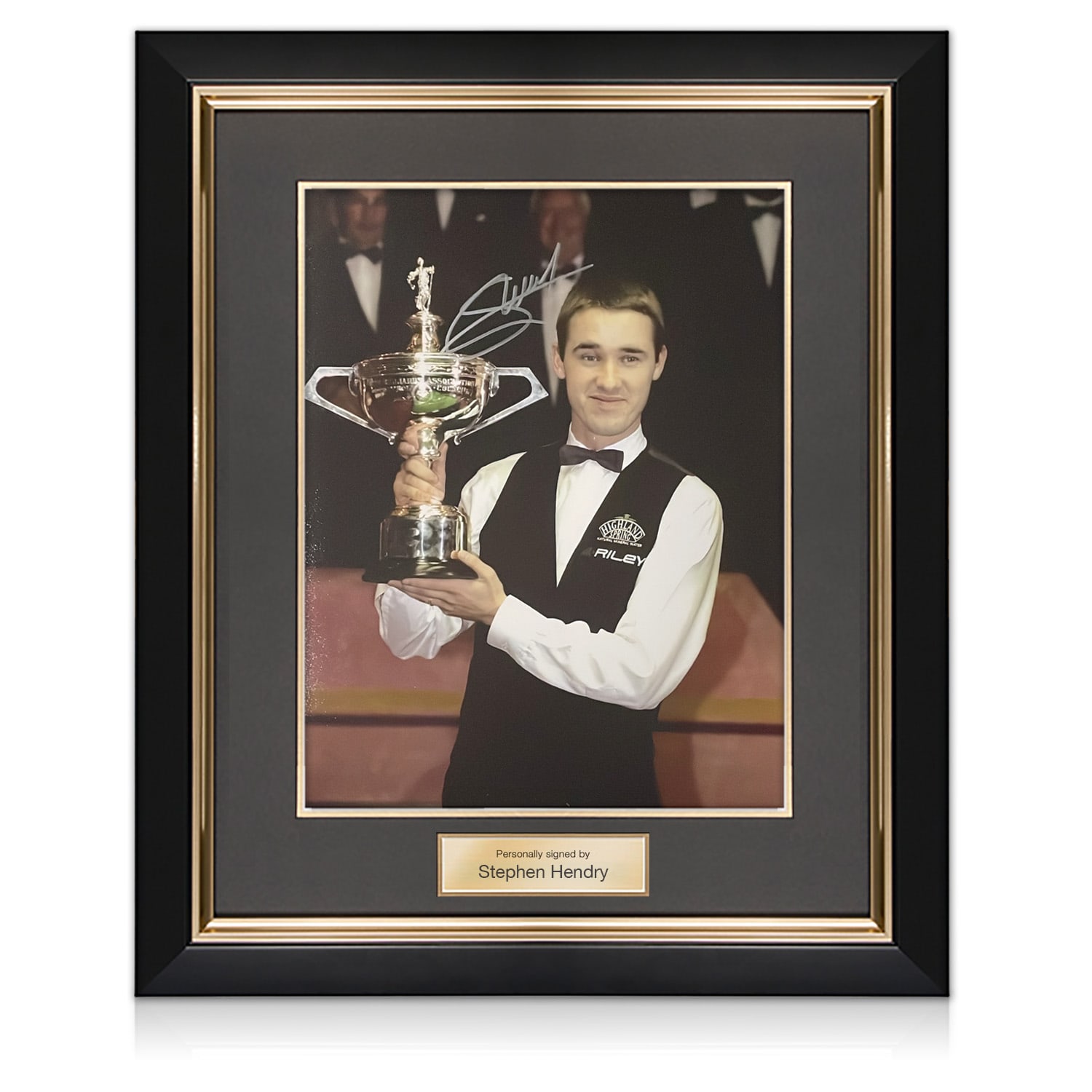 Stephen Hendry Signed Photo: World Champion. Deluxe Frame Gold