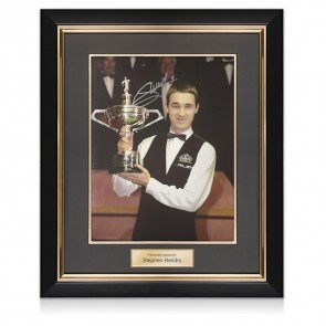 Stephen Hendry Signed Photo: World Champion. Deluxe Frame Gold