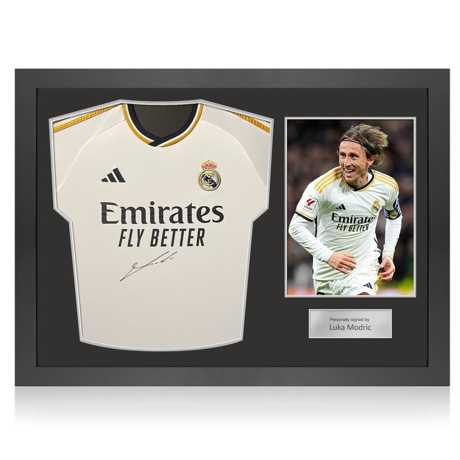 Luka Modric Front Signed Real Madrid 2023-24 Football Shirt. Icon Frame