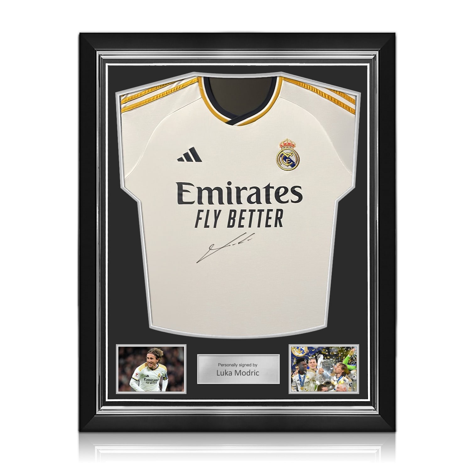 Luka Modric Front Signed Real Madrid 2023-24 Football Shirt. Superior Frame