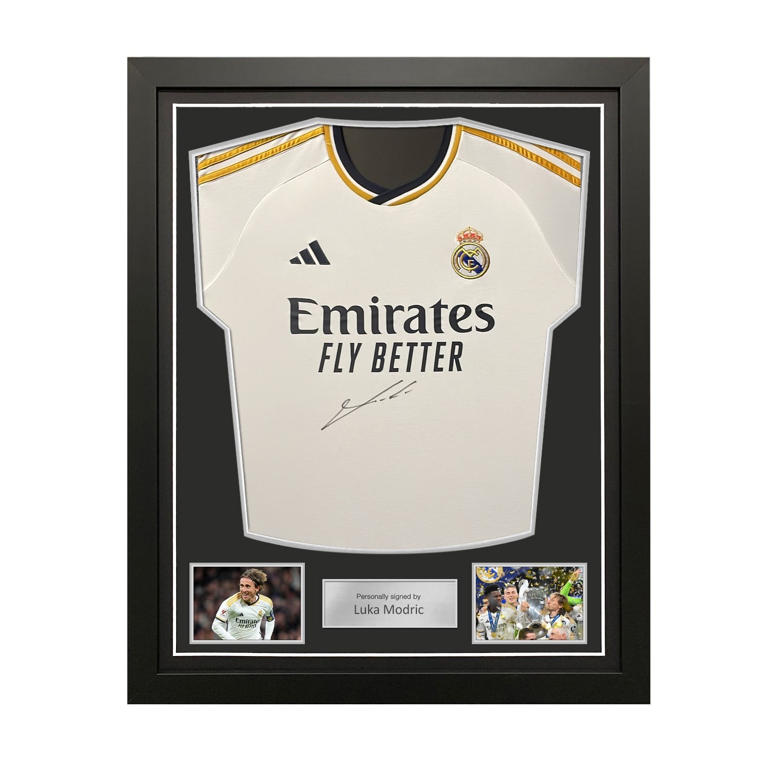 Luka Modric Front Signed Real Madrid 2023-24 Football Shirt. Standard Frame