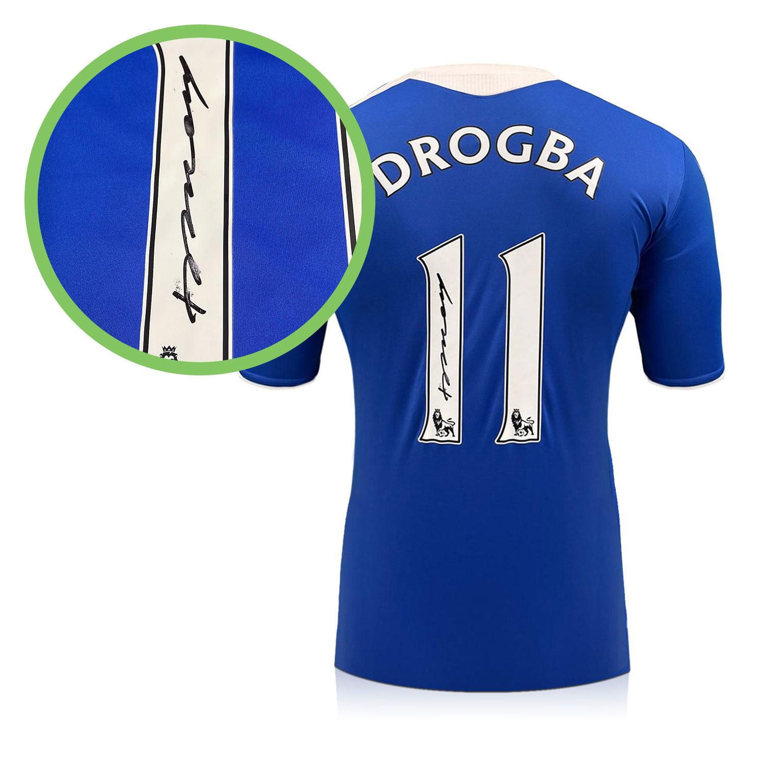 Didier Drogba Signed Original Chelsea 2011-12 Football Shirt. Damaged A