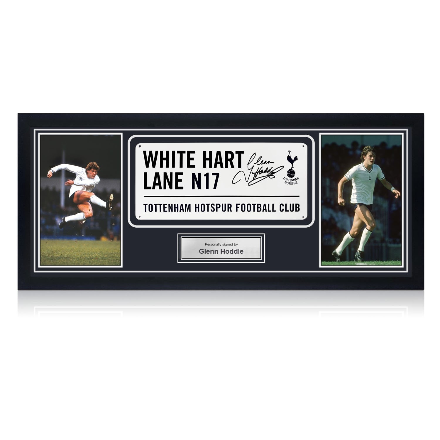 Glenn Hoddle Signed Tottenham Hotspur Street Sign. Framed
