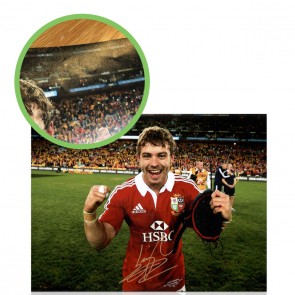 Leigh Halfpenny Signed British Lions Rugby Photo: Victory In Australia. Damaged B
