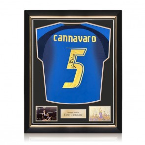 Fabio Cannavaro Signed 2006 Italy Football Shirt. Superior Frame