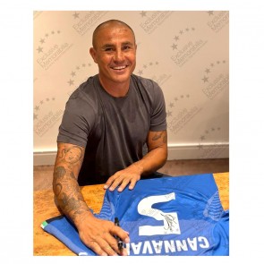 Fabio Cannavaro Signed Italy 2018 Football Shirt. Standard Frame