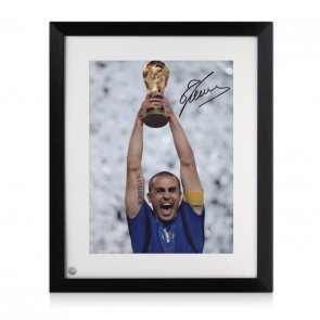 Fabio Cannavaro Signed Italy Football Photo. Framed