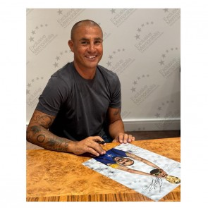 Fabio Cannavaro Signed Italy Football Photo Presentation. Deluxe Silver