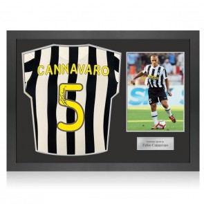 Fabio Cannavaro Signed 2009-10 Juventus Football Shirt. Icon Frame