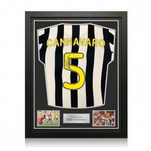 Fabio Cannavaro Signed 2009-10 Juventus Football Shirt. Standard Frame