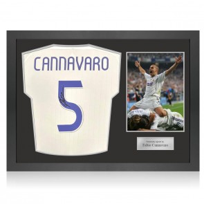 Fabio Cannavaro Signed 2006-07 Real Madrid Football Shirt. Icon Frame