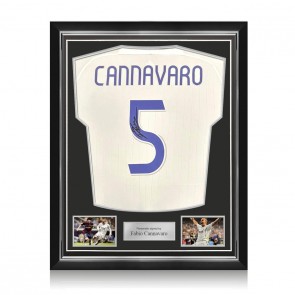 Fabio Cannavaro Signed 2006-07 Real Madrid Football Shirt. Superior Frame