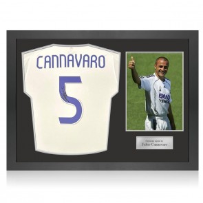 Fabio Cannavaro Signed 2020-21 Real Madrid Football Shirt. Icon Frame