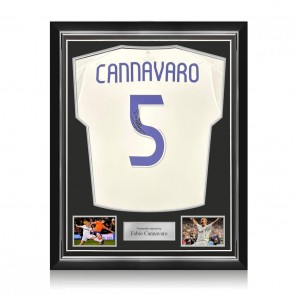 Fabio Cannavaro Signed 2020-21 Real Madrid Football Shirt. Superior Frame