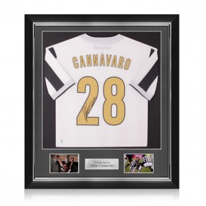 Fabio Cannavaro Signed Juventus Football Shirt. Deluxe Frame