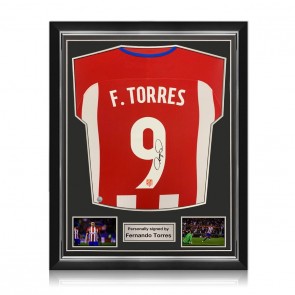 Fernando Torres Signed Atletico Madrid 2016-17 Football Shirt Player Issue. Superior Frame