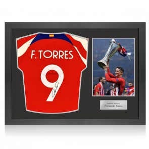 Fernando Torres Signed Atletico Madrid 2022-23 Football Shirt. Icon Frame