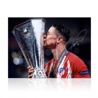 Fernando Torres Signed Atletico Madrid Football Photo. Europa Winner