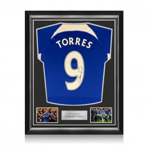 Fernando Torres Signed Chelsea 2023-24 Football Shirt. Superior Frame