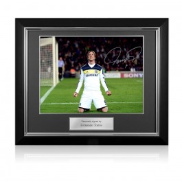 Fernando Torres Signed Chelsea Football Photo: Semi-Final Goal. Deluxe Frame