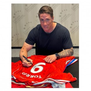 Fernando Torres Signed Liverpool 2006-08 Football Shirt. Damaged A