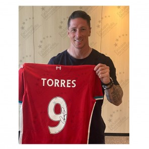 Fernando Torres Signed Liverpool 2020-21 Football Shirt. Superior Frame