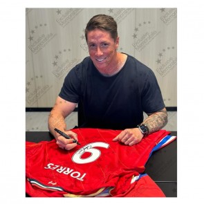 Fernando Torres And Robbie Fowler Signed Liverpool Football Shirts. Dual Frame