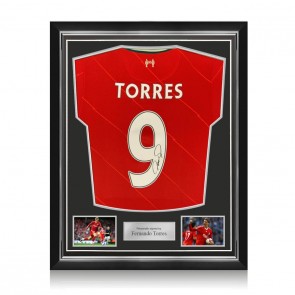 Fernando Torres Signed Liverpool 2021-22 Football Shirt. Superior Frame
