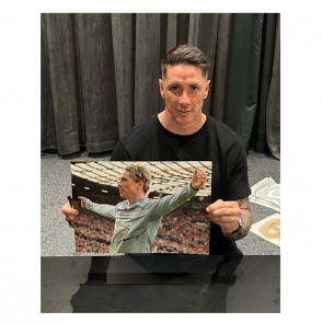 Fernando Torres Signed Liverpool Football Photo: United Goal. Deluxe Frame