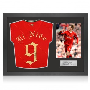 Fernando Torres Signed Liverpool 2021-22 Football Shirt: El Nino. Icon Frame