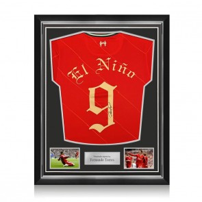 Fernando Torres Signed Liverpool 2021-22 Football Shirt: El Nino. Superior Frame