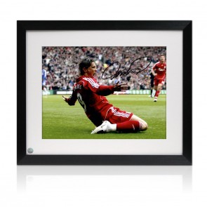 Fernando Torres Signed Liverpool Football Photo: Anfield Debut. Framed