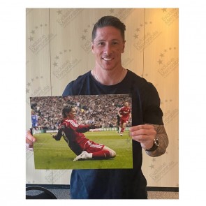 Fernando Torres Signed Liverpool Football Photo: Anfield Debut. Deluxe Frame