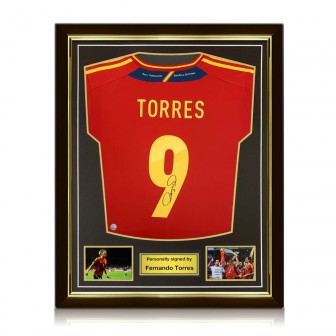 Fernando Torres Signed Spain 2011-12 Football Shirt. Superior Frame